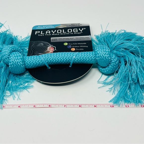 NWT Playology Peanut Butter Flavored Dri-Tech Rope Size Medium dogs 15-35 pounds - Picture 5 of 12